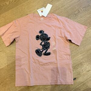 Uniqlo Kids Dusty Pink Mickey Sketch Tee NWT